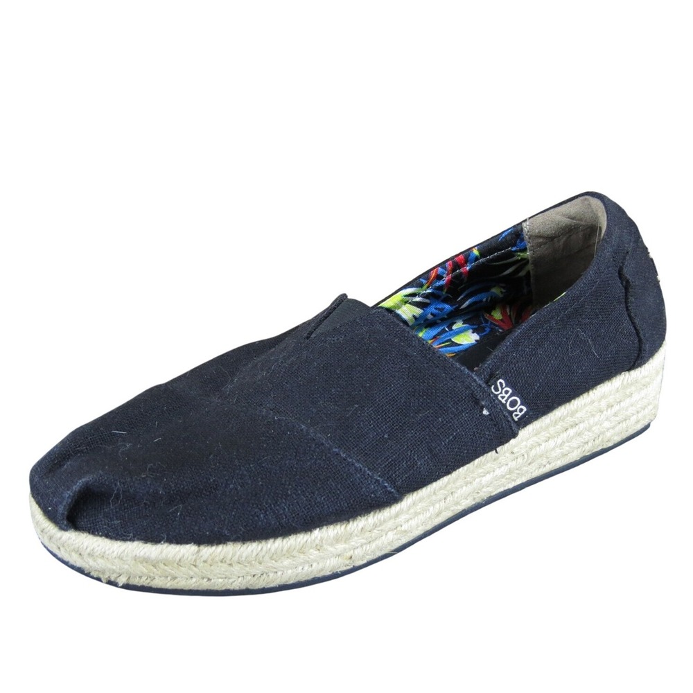 Bobs By Skechers Women's  Espadrille Black Fabric Sz 9 Medium Gently‎ Used 2025